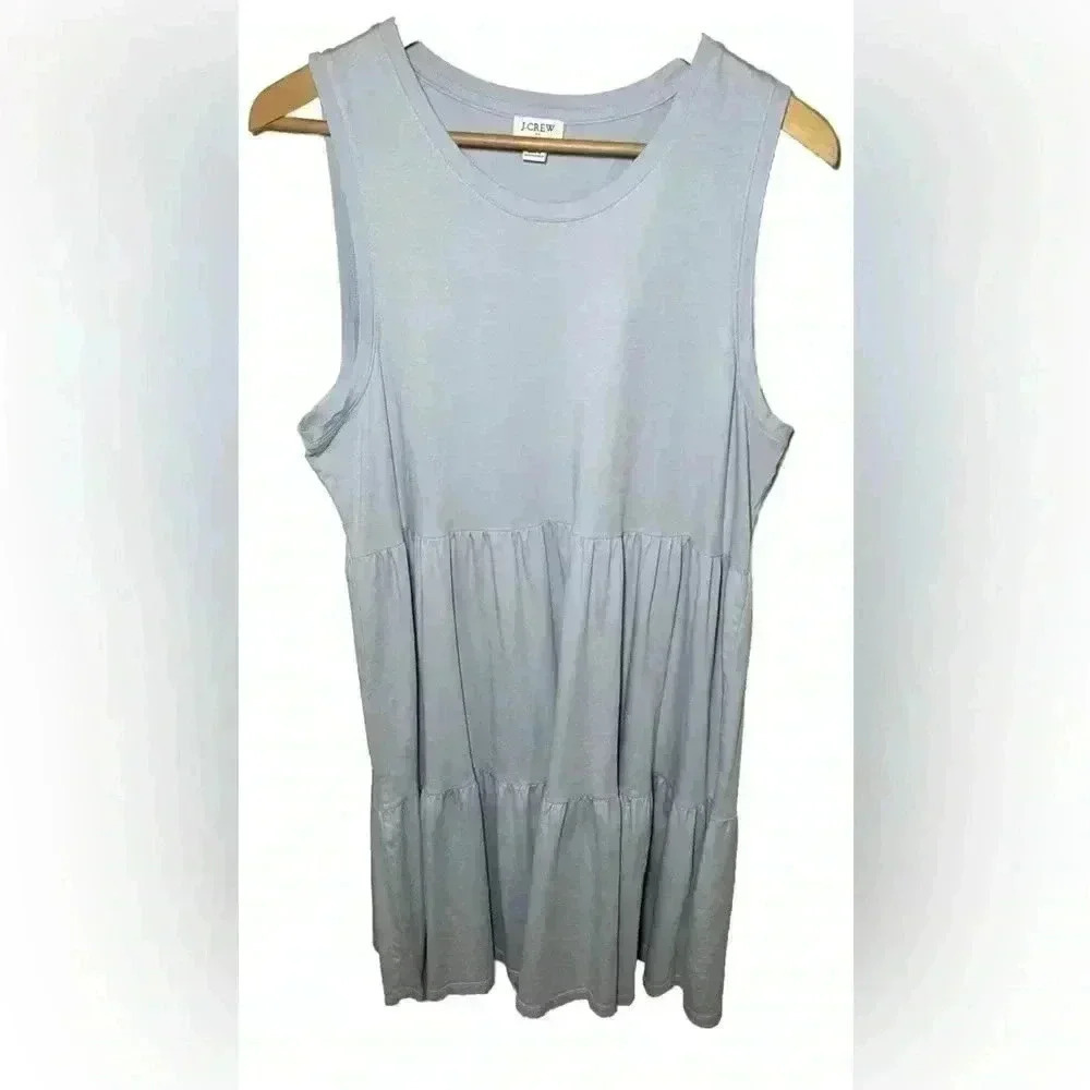 J. Crew Women's Tiered Soft Knit Dress Arctic Blue Size M - Picture 3 of 8